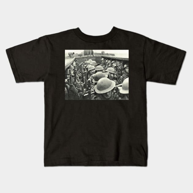 WW2 Royal Marines Landing party Kids T-Shirt by artfromthepast